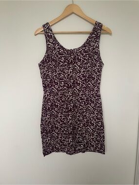 Rampage Dark Purple Floral Mini Dress Sleeveless Fit & Flare Size 5